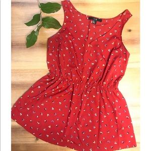 Forever 21 S/P Cinched Waist Red Blouse 👚